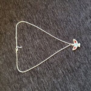 SWAROVSKI CRYSTAL EAGLE PENDANT NECKLACE SILVER RED WHITE BLUE BIRD Charm